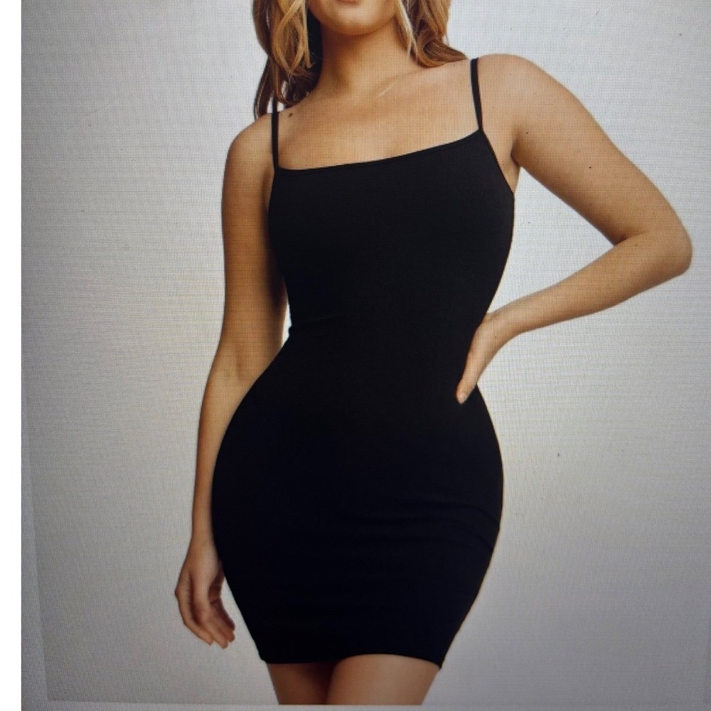 Popilush Shapewear Dress XXL Modal Sculpting Dress Black Mini Bodysuit New